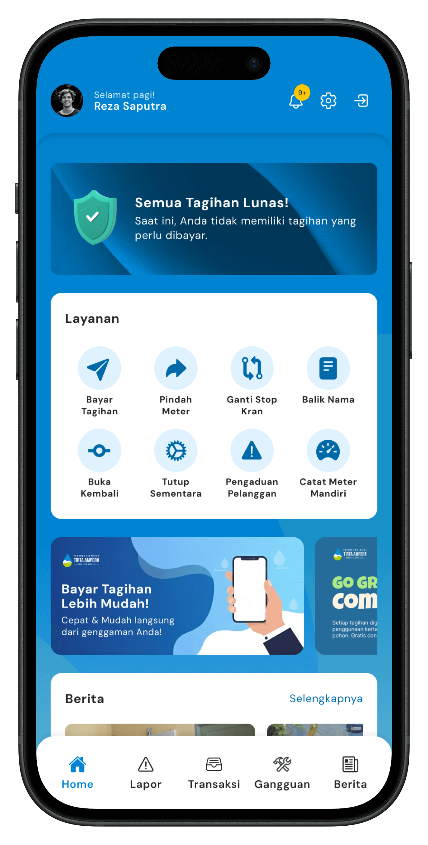 Mockup aplikasi Tirta Amperaku